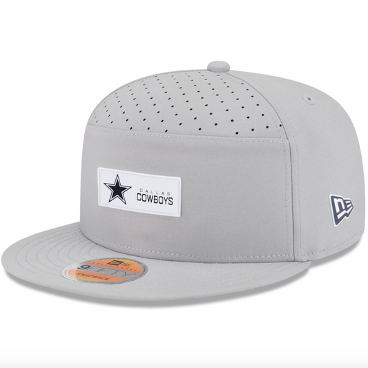 Dallas Cowboys New Era 2025 Sideline Split Panel 9FIFTY Snapback Hat - Gray