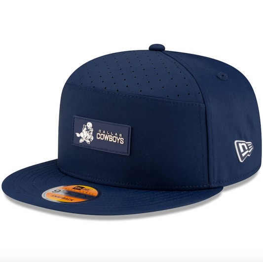 Dallas Cowboys New Era 2025 Sideline Throwback Split Panel 9FIFTY Snapback Hat - Navy
