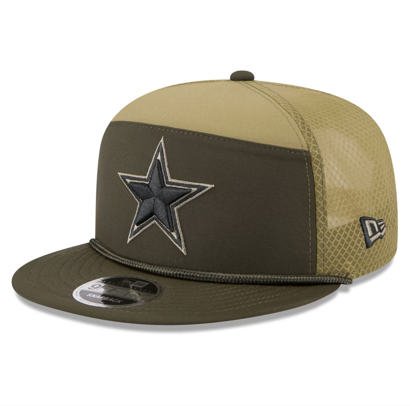Dallas Cowboys New Era 2025 Salute to Service Split Panel 9FIFTY Snapback Hat - Dark Green
