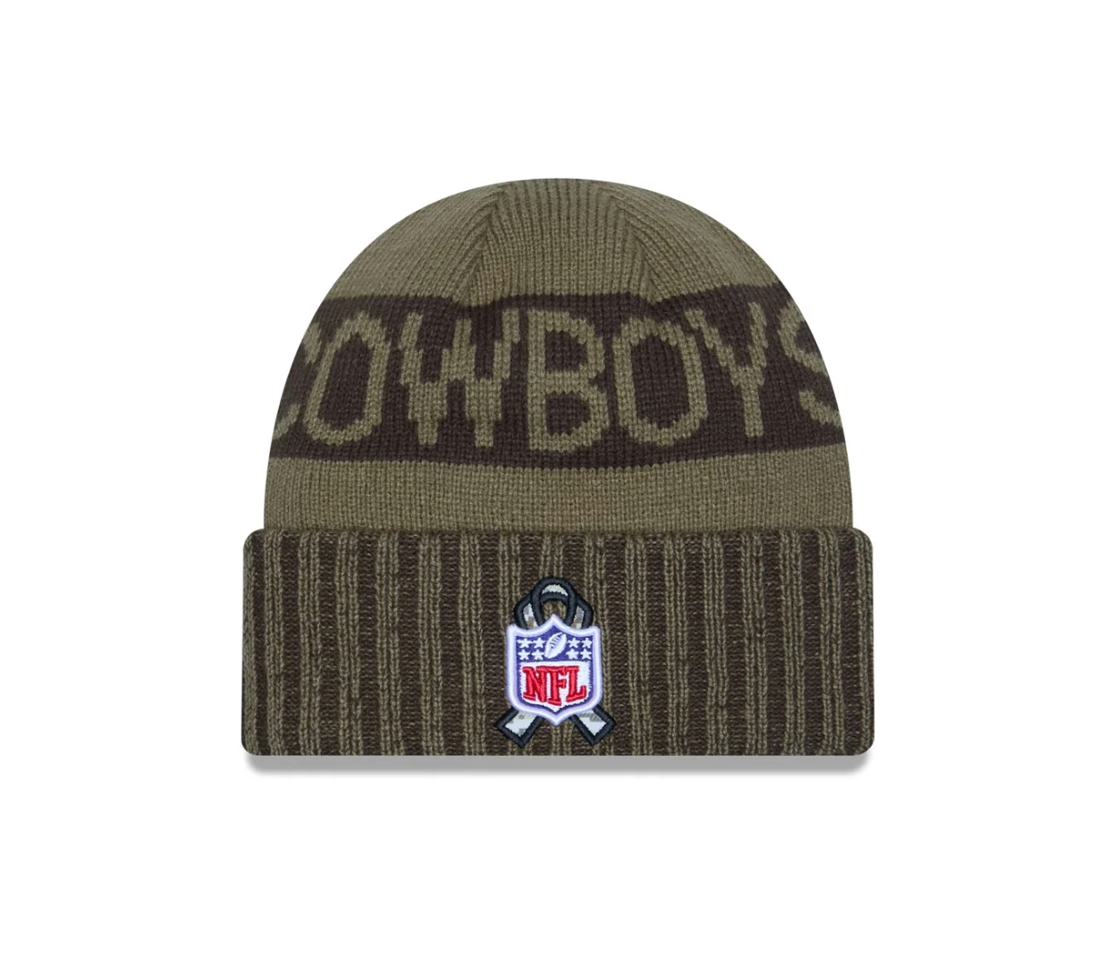 Dallas Cowboys New Era 2025 Salute to Service Cuffed Knit Hat - Dark Green