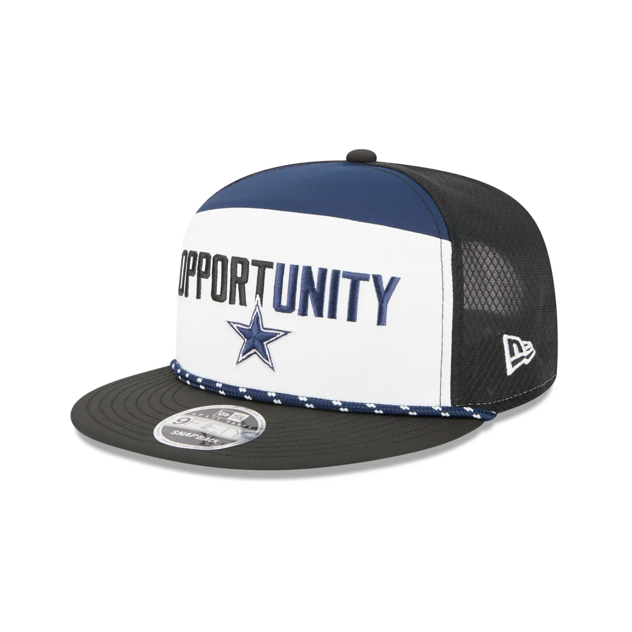 Dallas Cowboys New Era 2025 Inspire Change Split Panel 9FIFTY Snapback Hat - White/Black/Navy