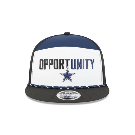 Dallas Cowboys New Era 2025 Inspire Change Split Panel 9FIFTY Snapback Hat - White/Black/Navy
