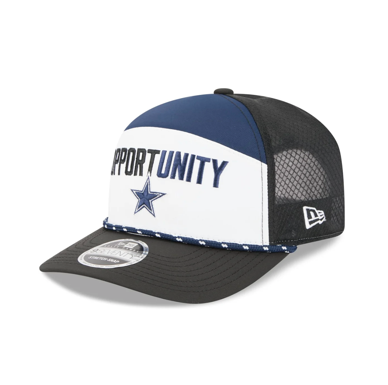 Dallas Cowboys New Era 2025 Inspire Change Split Panel 9SEVENTY Snapback Hat - White/Black/Navy