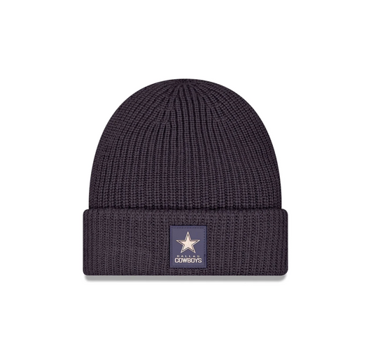 Dallas Cowboys New Era 2025 Sideline Cold Weather Cuffed Knit Hat - Charcoal