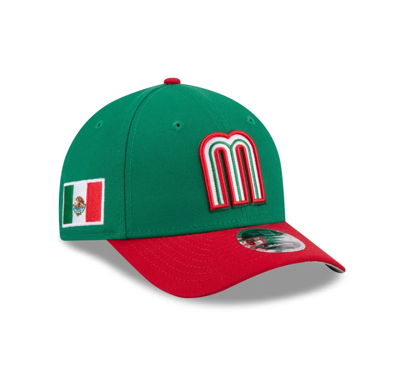 MEXICO Baseball New Era 2026 World Baseball Classic 9Forty Curved Adjustable Hat - Green/Red