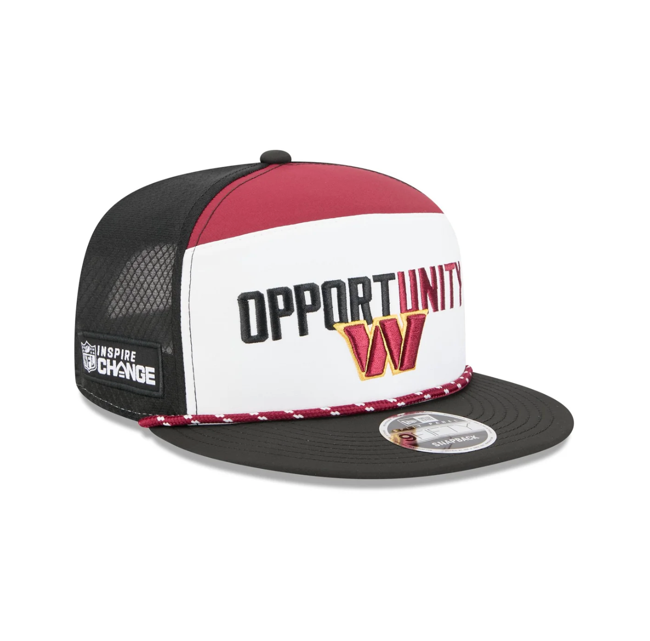 Washington Commanders New Era 2025 Inspire Change Split Panel 9FIFTY Snapback Hat - White/Black/Burgundy