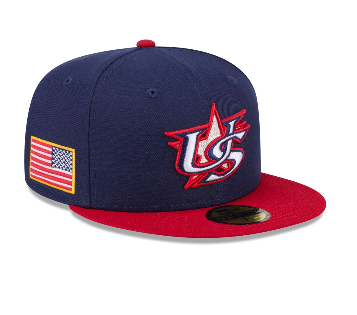 USA Baseball New Era 2026 World Baseball Classic 59FIFTY Fitted Hat - Navy/Red