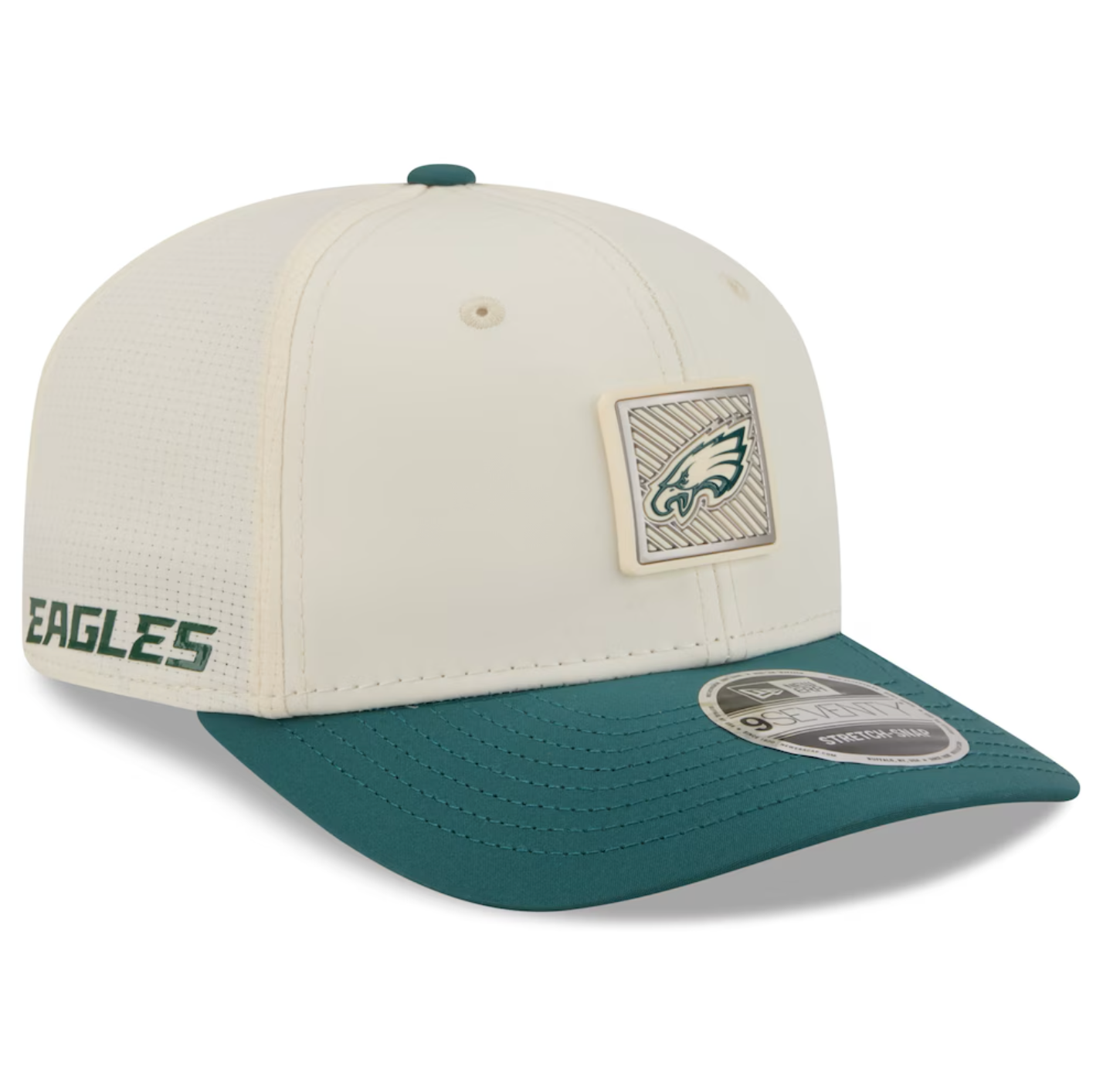 Philadelphia Eagles New Era 2026 NFL Training Camp 9SEVENTY Adjustable Hat - Cream/Kelly