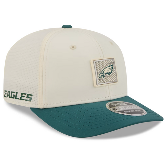 Philadelphia Eagles New Era 2026 NFL Training Camp 9SEVENTY Adjustable Hat - Cream/Kelly