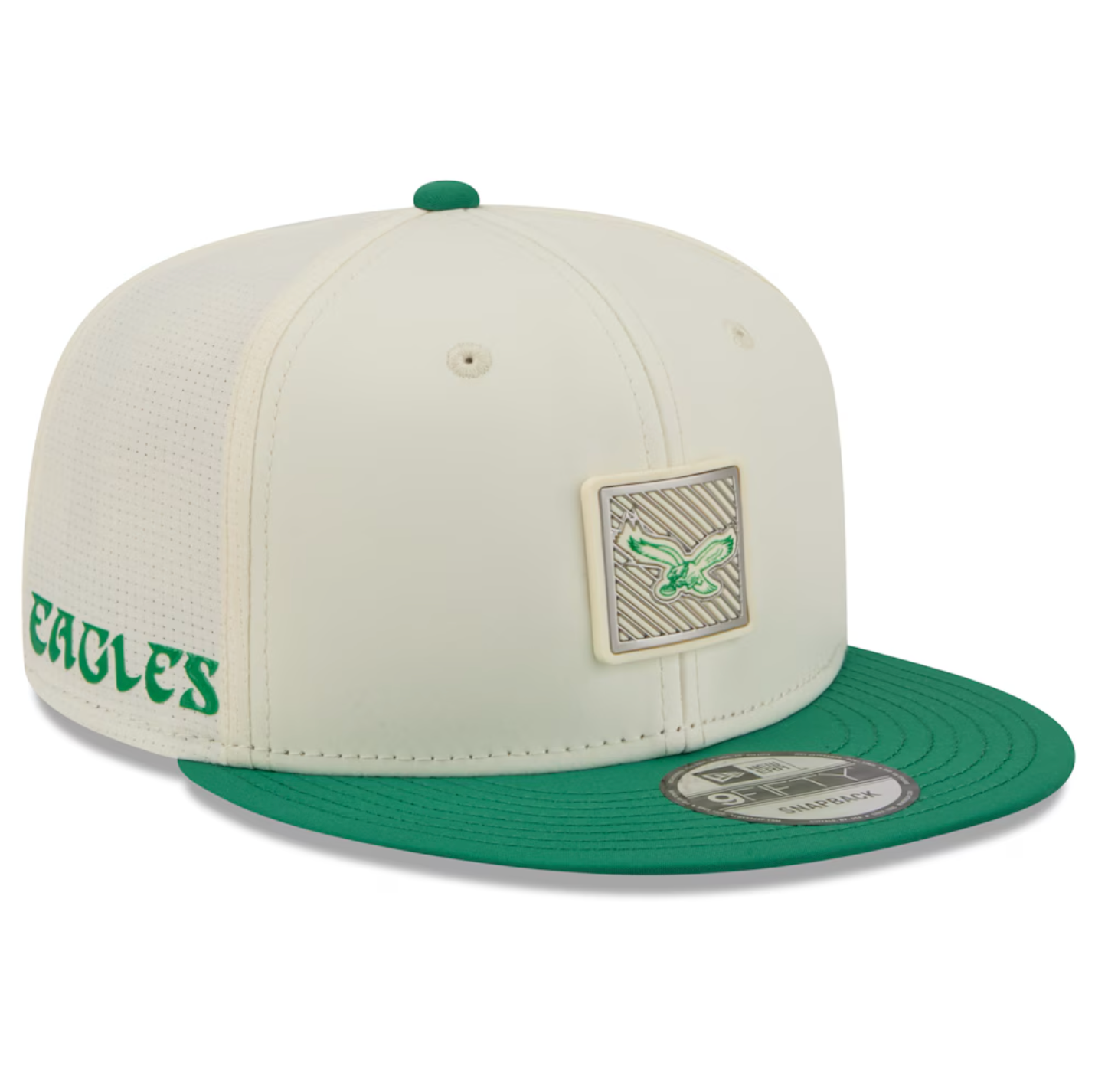 Philadelphia Eagles New Era 2026 NFL Training Camp 9FIFTY Adjustable Hat - Cream/Kelly