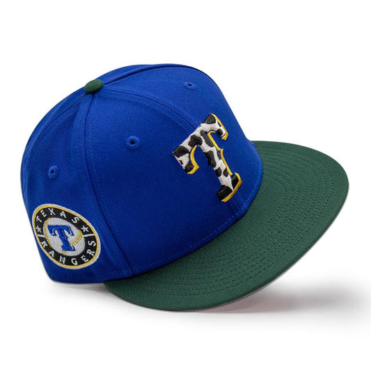 Texas Rangers "THE TONIGHT DOUGH" Exclusive New Era 59Fifty Fitted Hat - Calming Blue/Dark Green Pinky