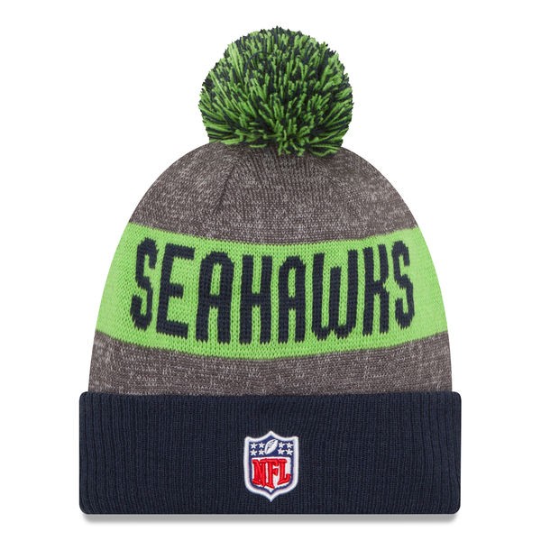 Seattle Seahawks New Era 2016 NFL On-Field SPORT KNIT Cuffed Pom Hat