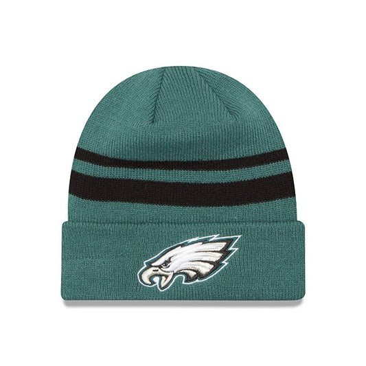 Philadelphia Eagles New Era STRIPED Cuffed Knit NFL Hat - Green