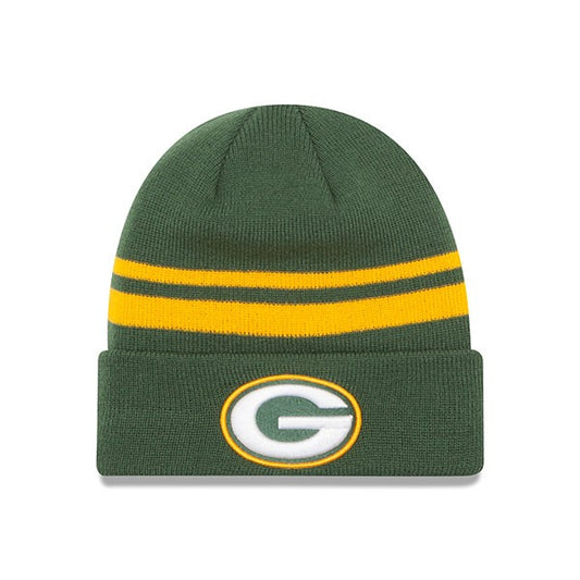 Green Bay Packers New Era STRIPED Cuffed Knit NFL Hat
