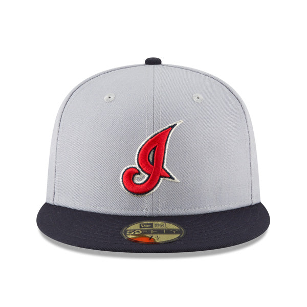 Cleveland Indian New Era 2002 Cooperstown Collection 59Fifty Fitted Hat - Gray/Navy