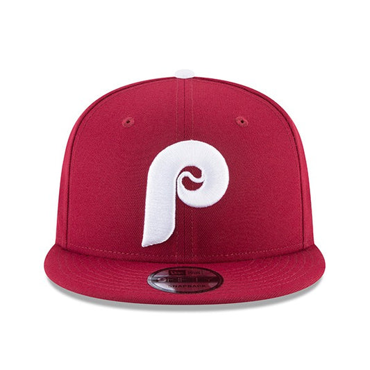 Philadelphia Phillies Basic Snapback 9Fifty New Era MLB Adjustable Hat - Maroon/White