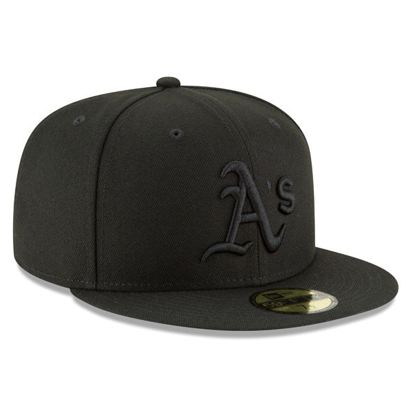 Oakland Athletics New Era MLB CLASSICS 59Fifty Fitted Hat - Black/Black