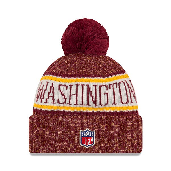 Washington Redskins New Era 2018 NFL On-Field SPORT KNIT Cuffed Pom Hat