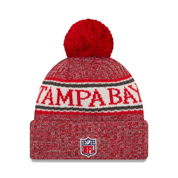 Tampa Bay Buccaneers New Era 2018 NFL On-Field SPORT KNIT Cuffed Pom Hat