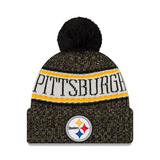 Pittsburgh Steelers New Era 2018 NFL On-Field SPORT KNIT Cuffed Pom Hat