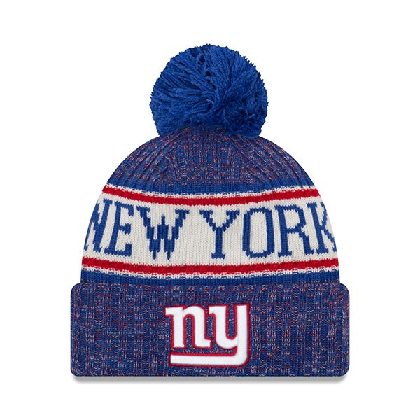 New York Giants New Era 2018 NFL On-Field SPORT KNIT Cuffed Pom Hat