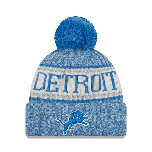 Detroit Lions New Era 2018 NFL On-Field SPORT KNIT Cuffed Pom Hat