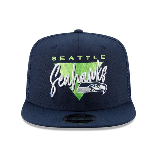 Seattle Seahawks New Era Retro Fresh Front Trucker Mesh 9FIFTY Snapback Adjustable Hat