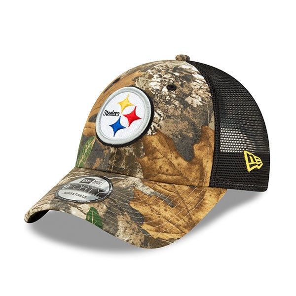 Pittsburgh Steelers New Era Trucker Mesh 9FORTY Snapback Hat - Realtree Camo