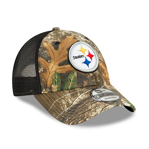 Pittsburgh Steelers New Era Trucker Mesh 9FORTY Snapback Hat - Realtree Camo