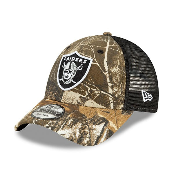 Las Vegas Raiders New Era Trucker Mesh 9FORTY Snapback Hat - Realtree Camo