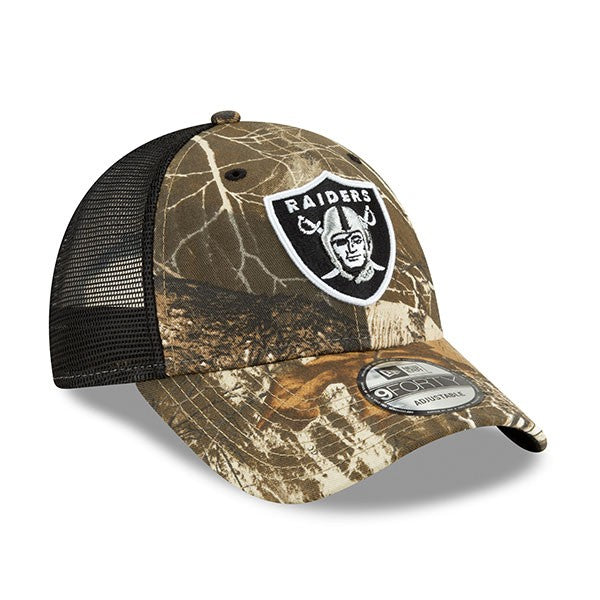 Las Vegas Raiders New Era Trucker Mesh 9FORTY Snapback Hat - Realtree Camo