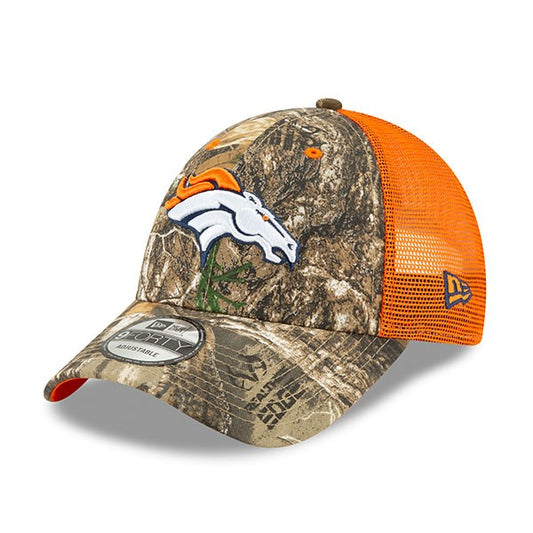 Denver Broncos New Era Trucker Mesh 9FORTY Snapback Hat - Realtree Camo