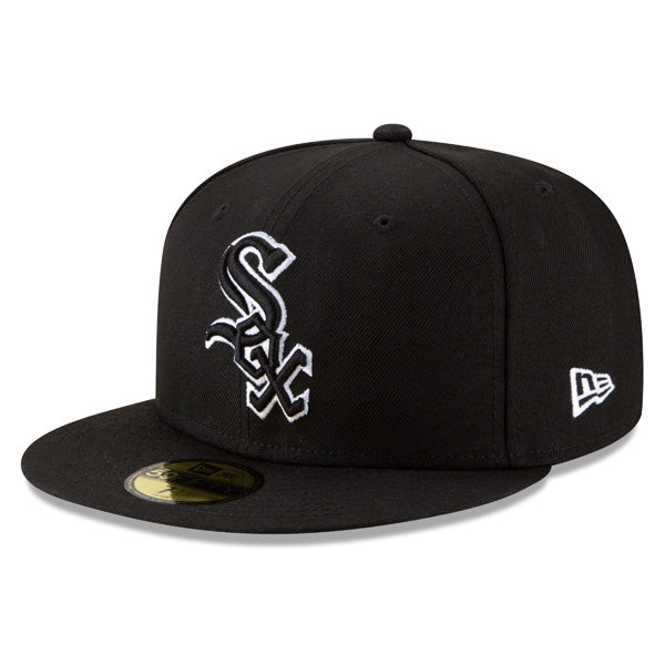 Chicago White Sox New Era OUTLINE 59Fifty Fitted MLB Hat - Black/White