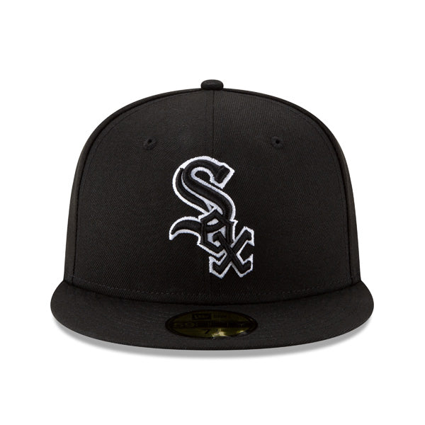 Chicago White Sox New Era OUTLINE 59Fifty Fitted MLB Hat - Black/White