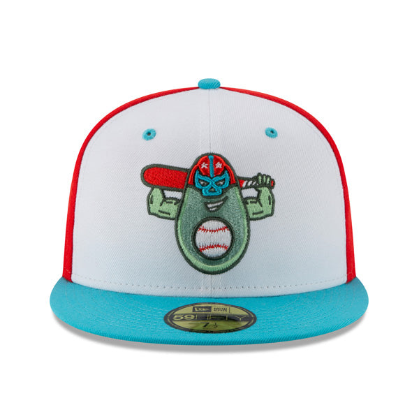 Down East Wood Ducks (Avocados Luchadores ) New Era Copa de la Diversion (FUN CUP) 59FIFTY Fitted Hat - Teal/Red