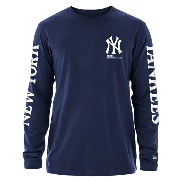 New York Yankees New Era THE SLIDER Long Sleeve MLB T-Shirt - Navy