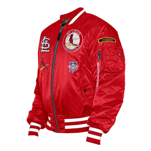 St.Louis Cardinals Alpha Industries X New Era MA-1 Bomber Reversible Jacket - Reds