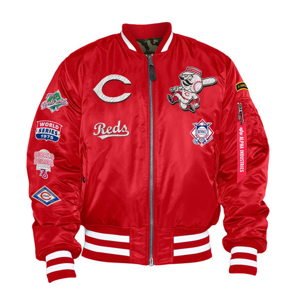 Cincinnati Reds Alpha Industries X New Era MA-1 Bomber Reversible Jacket - Reds