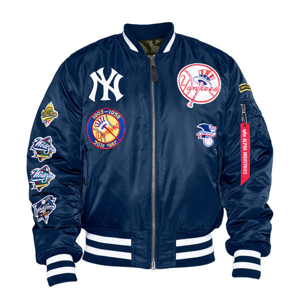 New York Yankees Alpha Industries X New Era MA-1 Bomber Reversible Jacket - Navy