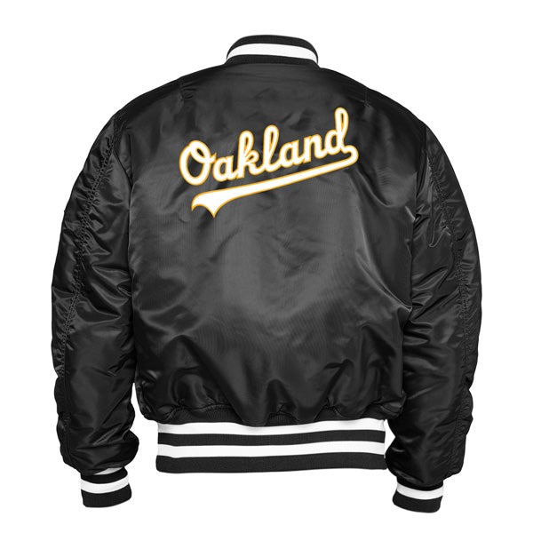 Oakland Athletics Alpha Industries X New Era MA-1 Bomber Reversible Jacket - Black