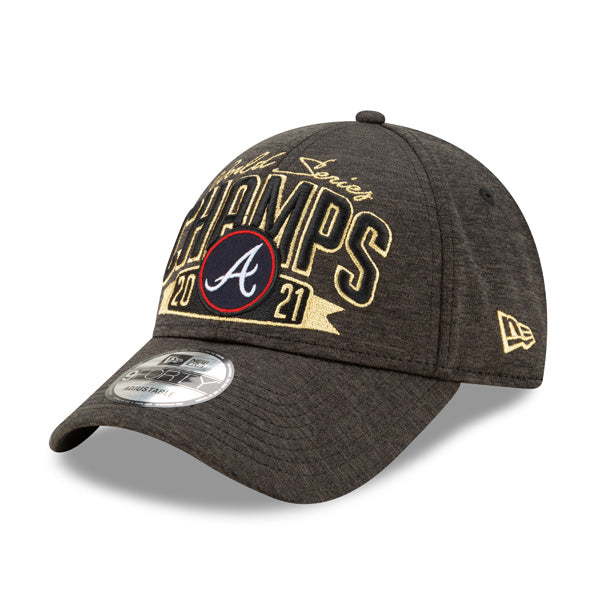 Atlanta Braves New Era 2021 World Series Champions Locker Room 9FORTY Adjustable Hat - Graphite/Gold