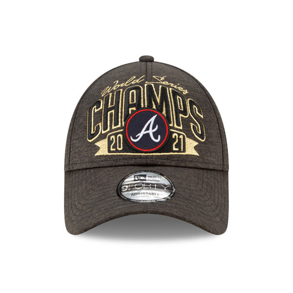 Atlanta Braves New Era 2021 World Series Champions Locker Room 9FORTY Adjustable Hat - Graphite/Gold