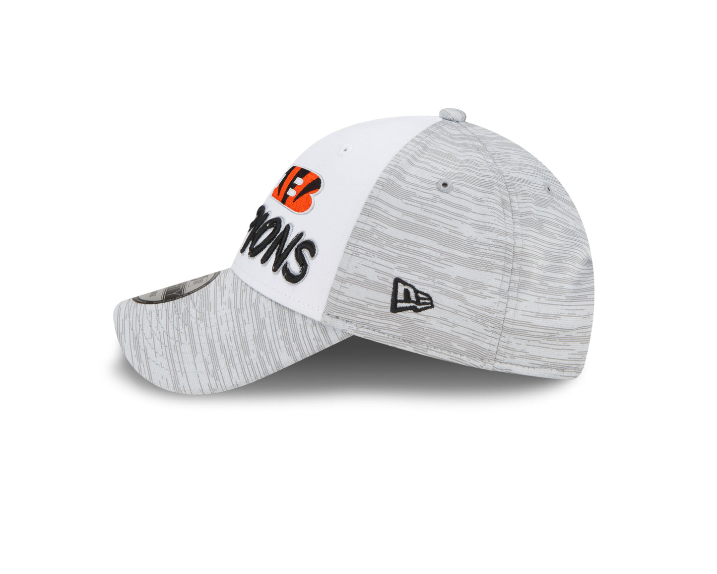 Cincinnati Bengals New Era 2021 AFC Champions Locker Room 9FORTY Snapback Adjustable Hat - White/Heathered Gray