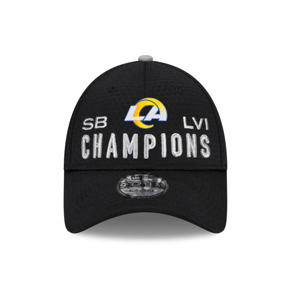 Los Angeles Rams New Era Super Bowl LVI Champions Locker Room Trophy Collection 9FORTY Snapback Adjustable Hat - Black