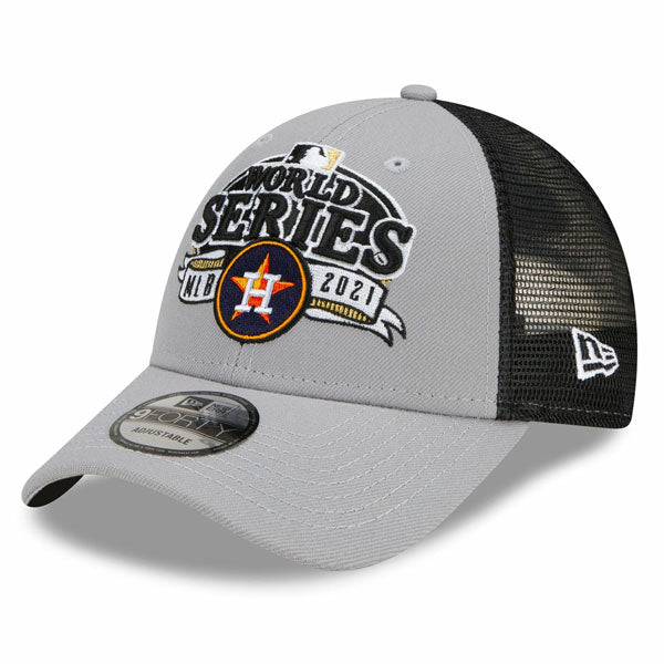 Houston Astros New Era 2021 American League Champions Locker Room 9FORTY Adjustable Hat - Gray/Black