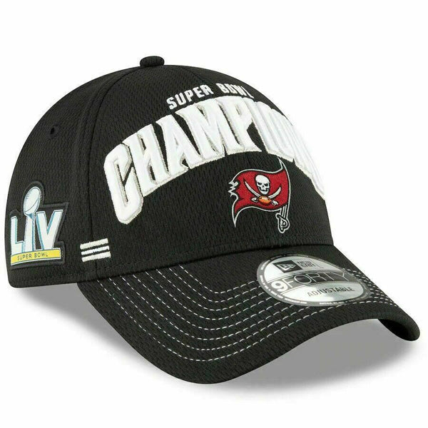 Tampa Bay Buccaneers New Era Super Bowl LV Champions Locker Room 9FORTY Snapback Adjustable Hat - Black