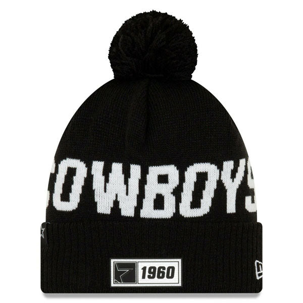 Dallas Cowboys New Era 2019 NFL Fashion Home SPORT KNIT Cuffed Pom Hat - Black