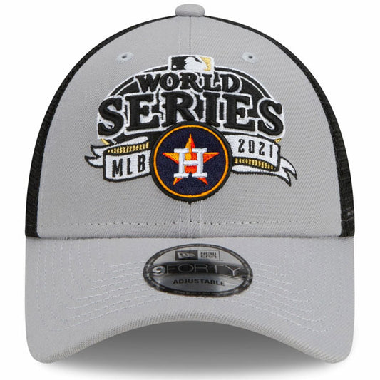 Houston Astros New Era 2021 American League Champions Locker Room 9FORTY Adjustable Hat - Gray/Black