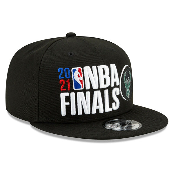 Milwaukee Bucks New Era 2021 NBA Finals Bound Official Locker Room 9FIFTY Snapback Adjustable Hat - Black
