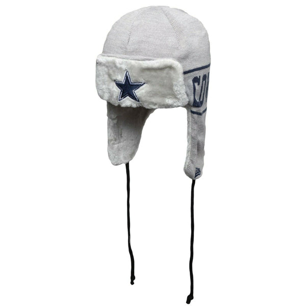 Dallas Cowboys New Era NFL Frosty Super Trapper Knit Hat - Gray